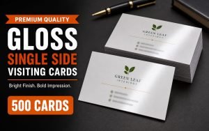 Gloss single side visiting cards printed by Sakthi Vasan Offset Press, Coimbatore